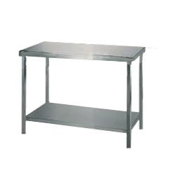 Stół do pracy ze stali szlachetnej z dolną półką, szer.: 2000 mm / głęb.: 800 mm / wys.: 900 mm