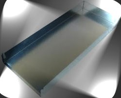 Blacha wypiekowa z wyjmowaną ścianką o strukturze fali, ze szczeliną, grubość materiału 2 mm, wymiary 580 x 100 mm