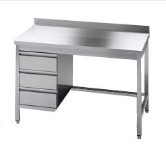 Stół do pracy ze stali szlachetnej z 4 szufladami, bez półki dolnej, szer.: 2000 mm / głęb.: 800 mm / wys.: 900 mm