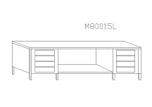 Stół do pracy ze stali szlachetnej z 4 szufladami  i dolną półką, szer.: 2000 mm / głęb.: 800 mm / wys: 900 mm