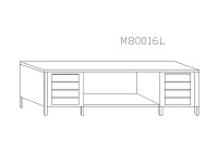 Stół do pracy ze stali szlachetnej z 4 szufladami i dolną półką, szer: 2500 mm / głęb.: 800 mm / wys.: 900 mm